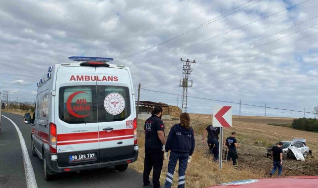 Hurdaya dönen araçtan sağ salim çıktı