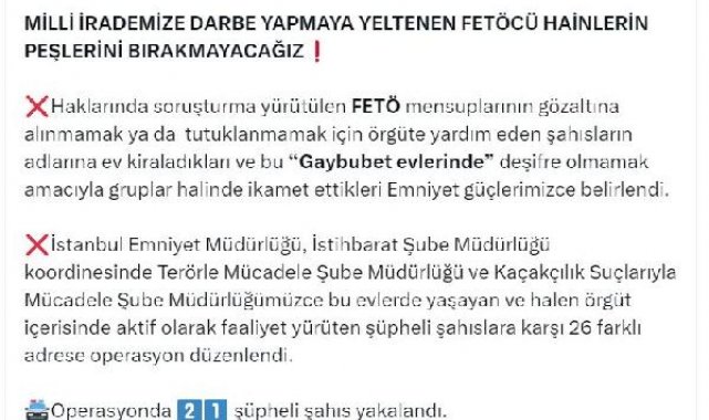 İstanbul'da FETÖ operasyonu: 21 gözaltı