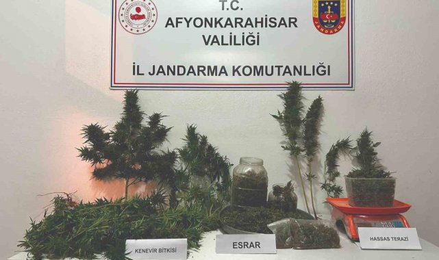 Jandarma 2 kilogram esrar ve kenevir ele geçirdi