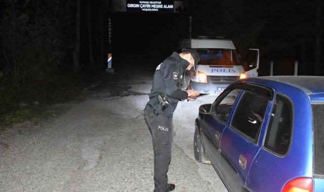 Jandarmadan mesire alanın gece denetimi