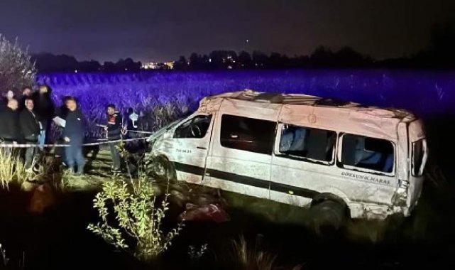 Kahramanmaraş'ta yolcu minibüsü şarampole yuvarlandı: 1 ölü, 10 yaralı