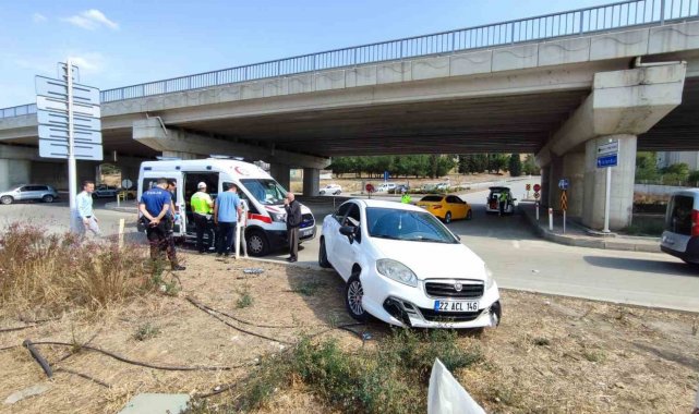 Keşan'da otomobil ticari taksi ile çarpıştı: 1 yaralı