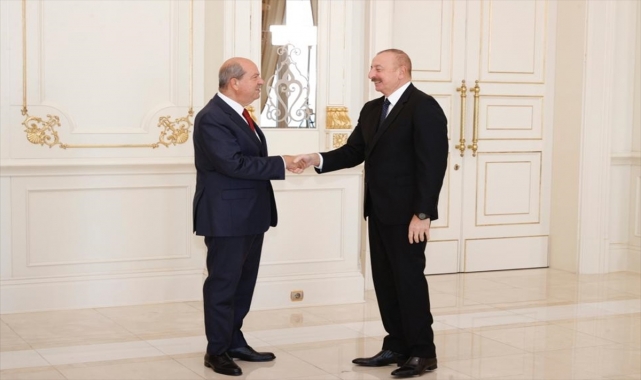 KKTC Cumhurbaşkanı Tatar, Azerbaycan Cumhurbaşkanı Aliyev'le görüştü