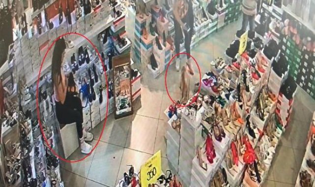 Köpekle geldiği mağazada unutulan çantayı çaldı; o anlar kamerada