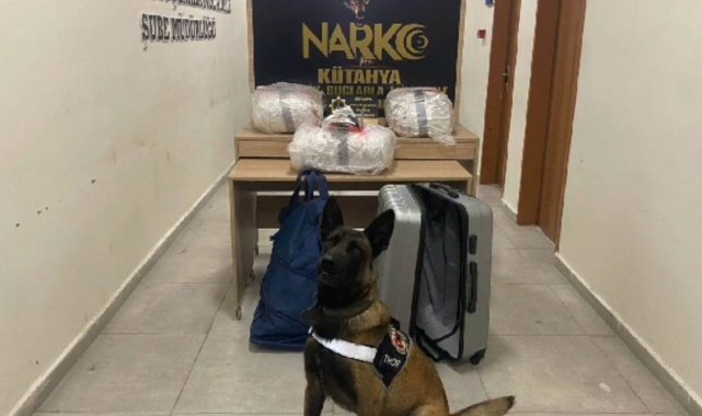 Kütahya'da 17 kilo uyuşturucu ele geçirildi, 2 şüpheli tutuklandı