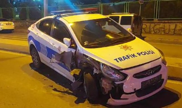 Maltepe'de denetim noktasındaki polis aracına çarpıp kaçan hafriyat kamyonu şoförü yakalandı