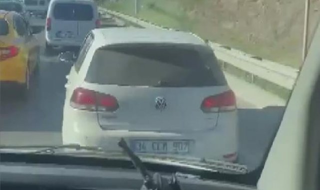 Maltepe'de otomobiliyle makas atan sürücü kazaya davetiye çıkardı