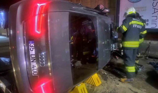Manisa'da kontrolden çıkan otomobil devrildi: 1 ölü