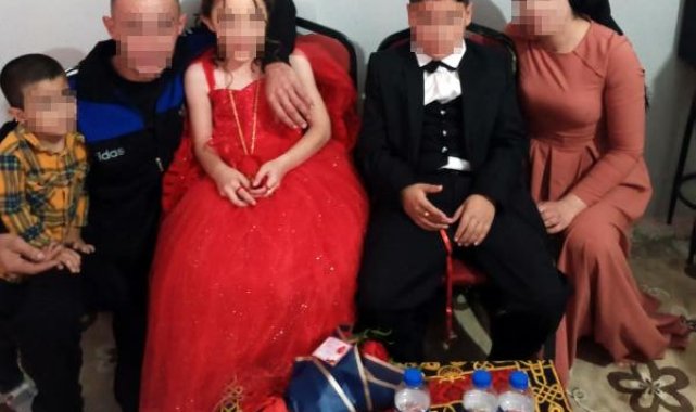 Mardin'de 8 ve 9 yaşlarındaki çocuklara nişan törenine inceleme