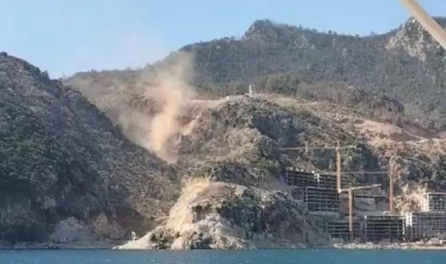 Marmaris Kızılbük mevkiinde oluşan toz bulutu şaşırttı
