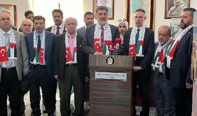 Milli Yol Partisi lideri Çayır, Filistin Büyükelçiliği'ni ziyaret etti