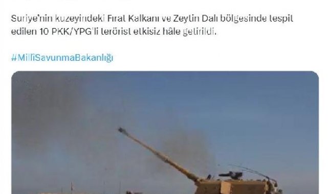 MSB: 10 PKKYPG'li terörist etkisiz hale getirildi