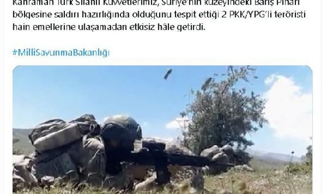 MSB: Saldırı hazırlığındaki 2 terörist etkisiz hale getirildi