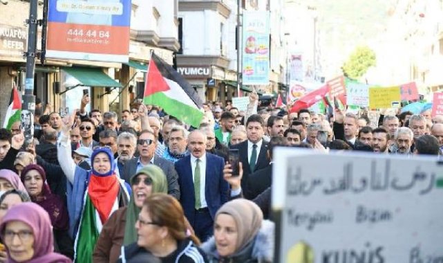 Ordu'da, İsrail'e tepki yürüyüşü