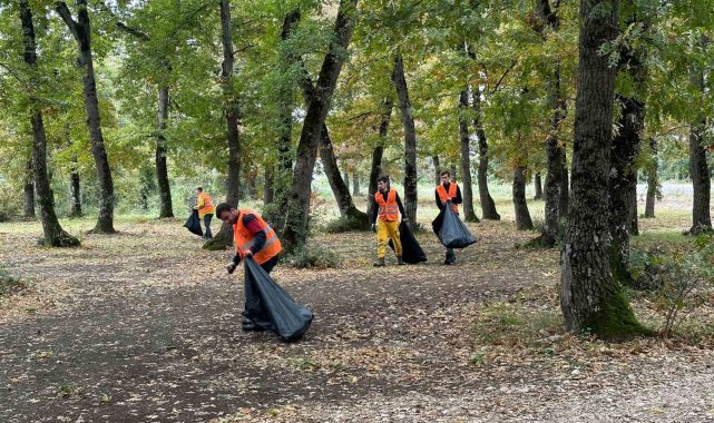 Piknikçilerin bıraktığı çöpleri topladılar