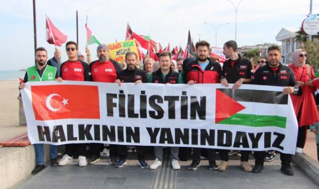 Samsun'da 'Büyük Filistin Yürüyüşü' düzenlendi