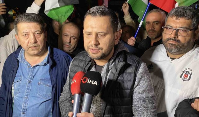 Taksicilerden Filistin'e destek konvoyu