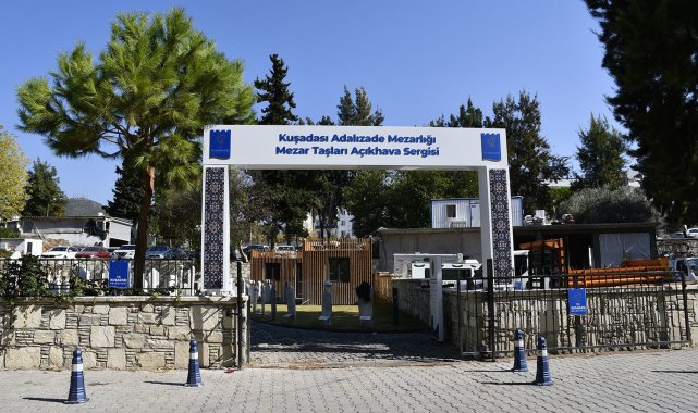 Tarihi 17'nci yüzyıla uzanan mezar taşları Kuşadası'nda sergileniyor