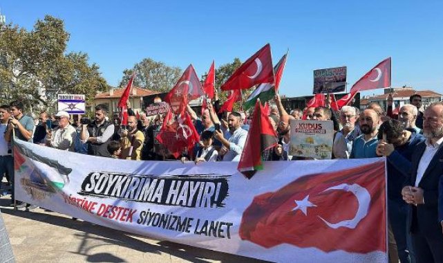 Tekirdağ'da İsrail protestosu