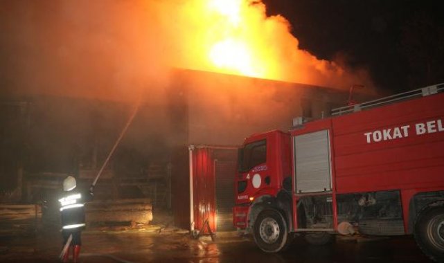 Tokat'ta kereste fabrikasında yangın