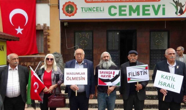 Tunceli'de cemevinden İsrail'e protesto, Filistin'e destek