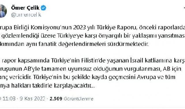 AK Parti'li Çelik: Bu rapor AB için utanç vericidir