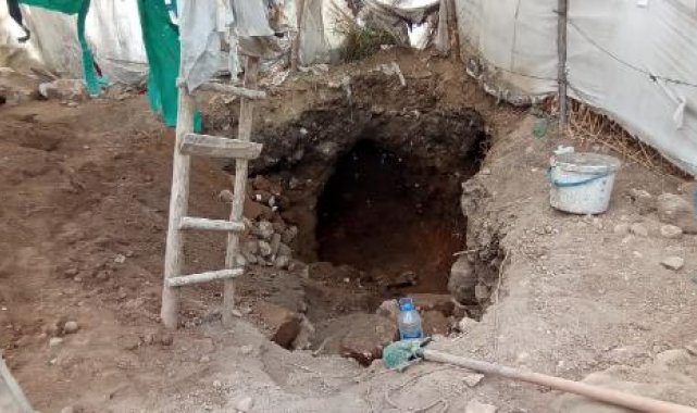 Antik kent yakınında 'çadır kamuflajlı' kaçak kazıya inceleme