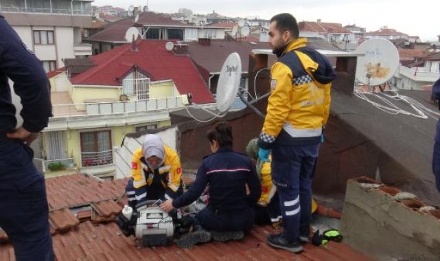 Avcılar'da ölüm çatıda yakaladı