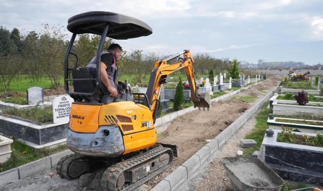 Aziziye Mezarlığında çevre düzenlemesi