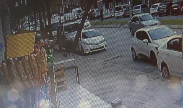 Bağcılar'da ağacın altında kalan otomobil halatla kurtarıldı