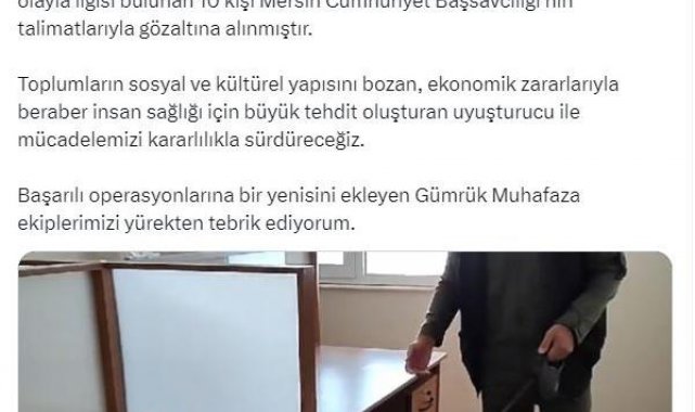 Bakan Bolat: Mersin Limanı'nda 54 kilo kokain ele geçirildi