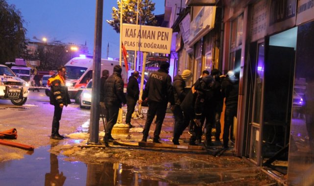 Bayburt'ta cam balkon üretimi yapılan iş yerinde patlama