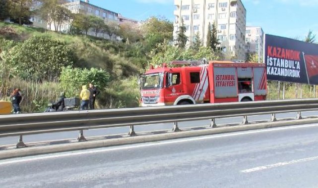 Beşiktaş'ta otomobil şarampole yuvarlandı; sürücü yara almadan kurtuldu