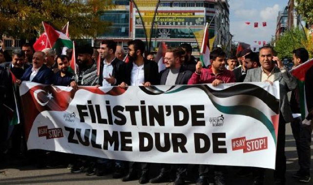 Bingöl, Mardin ve Batman'da AK Parti'li gençlerden 'Filistin Yürüyüşü'