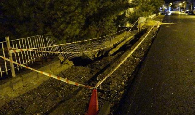 Burdur'da kuvvetli yağış; istinat duvarı yıkıldı, apartmanı su bastı