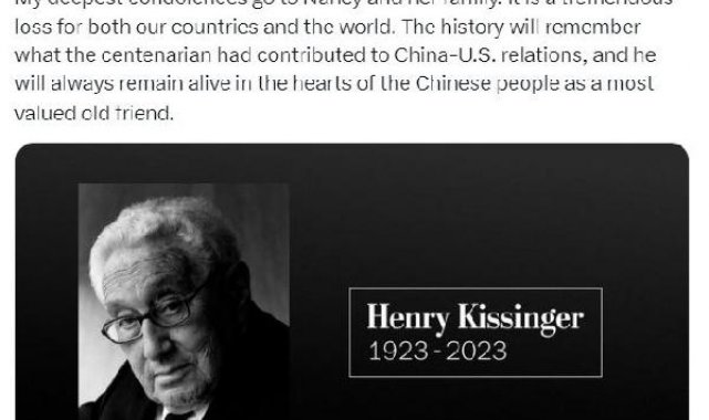 Çin ve Rusya'dan Kissinger için taziye mesajı