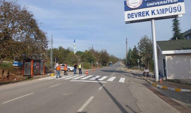 Devrek'te güvenli geçiş yolları boyandı
