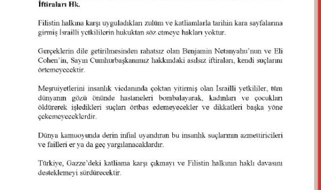 Dışişleri: İsrailli yetkililerin hukuktan söz etmeye hakları yoktur