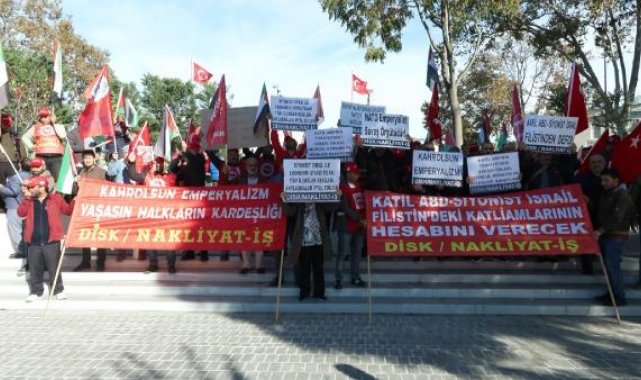 DİSK Filistin'e yönelik saldırıları protesto etti