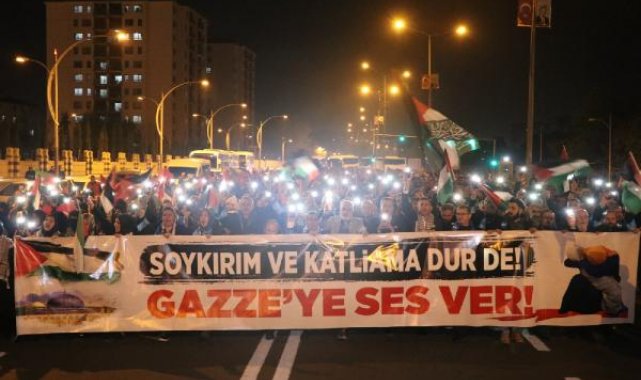 Diyarbakır'da, Gazze'de öldürülen eğitimciler ve öğrenciler için yürüyüş