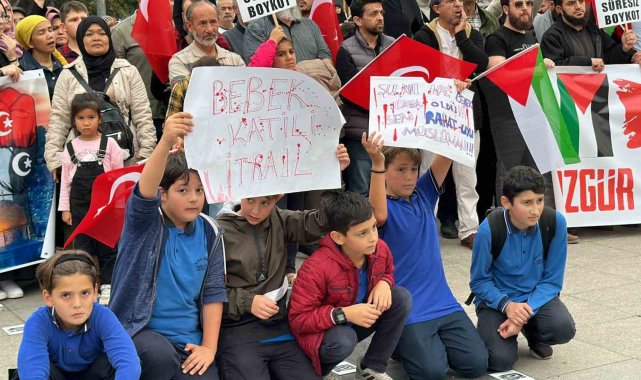 Düzce'de Filistin'e destek gösterisi