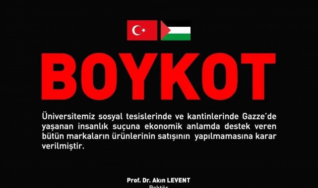EBYÜ'den İsrail ürünlerine boykot kararı