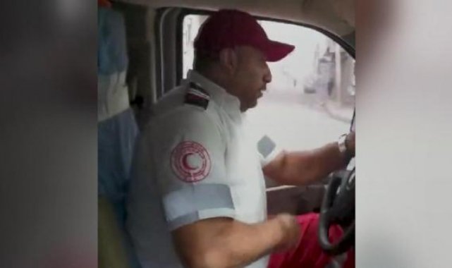 Gazze'de ambulans ekibinin saldırı sırasında yaşadıkları kamerada