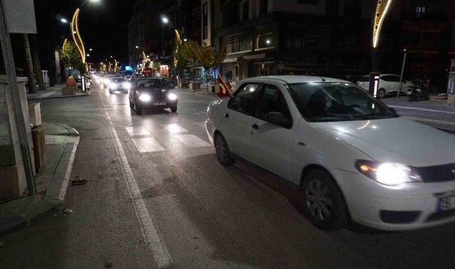 Gölhisar'da Filistin'e destek konvoyu düzenlendi