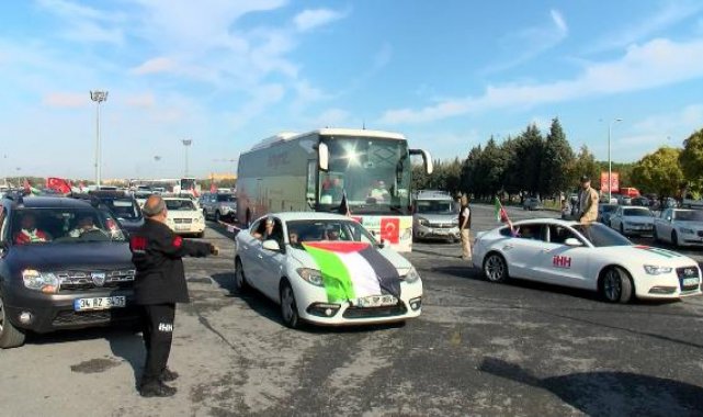 İHH konvoylarla İncirlik Üssüne doğru yola çıktı