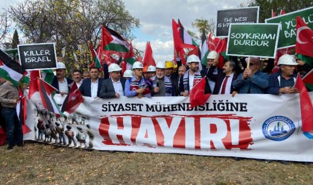 İngiltere Büyükelçiliği önünde Filistin'e destek açıklaması