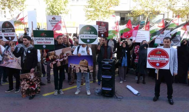 Isparta'da İsrail menşeili firmalar protesto edildi