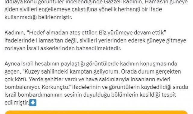 İsrail'in resmi hesabından yapılan dezenformasyon açığa çıktı
