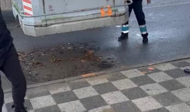 Kadıköy'de iki gün kaldığı çöp konteynerinden vinçle çıkarıldı