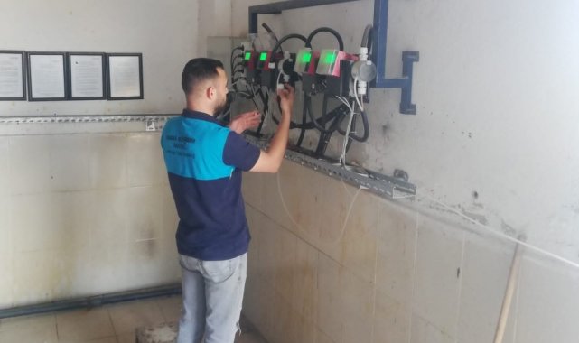 Karaağaçlı'nın içme suyu arıtma tesisi kontrol edildi